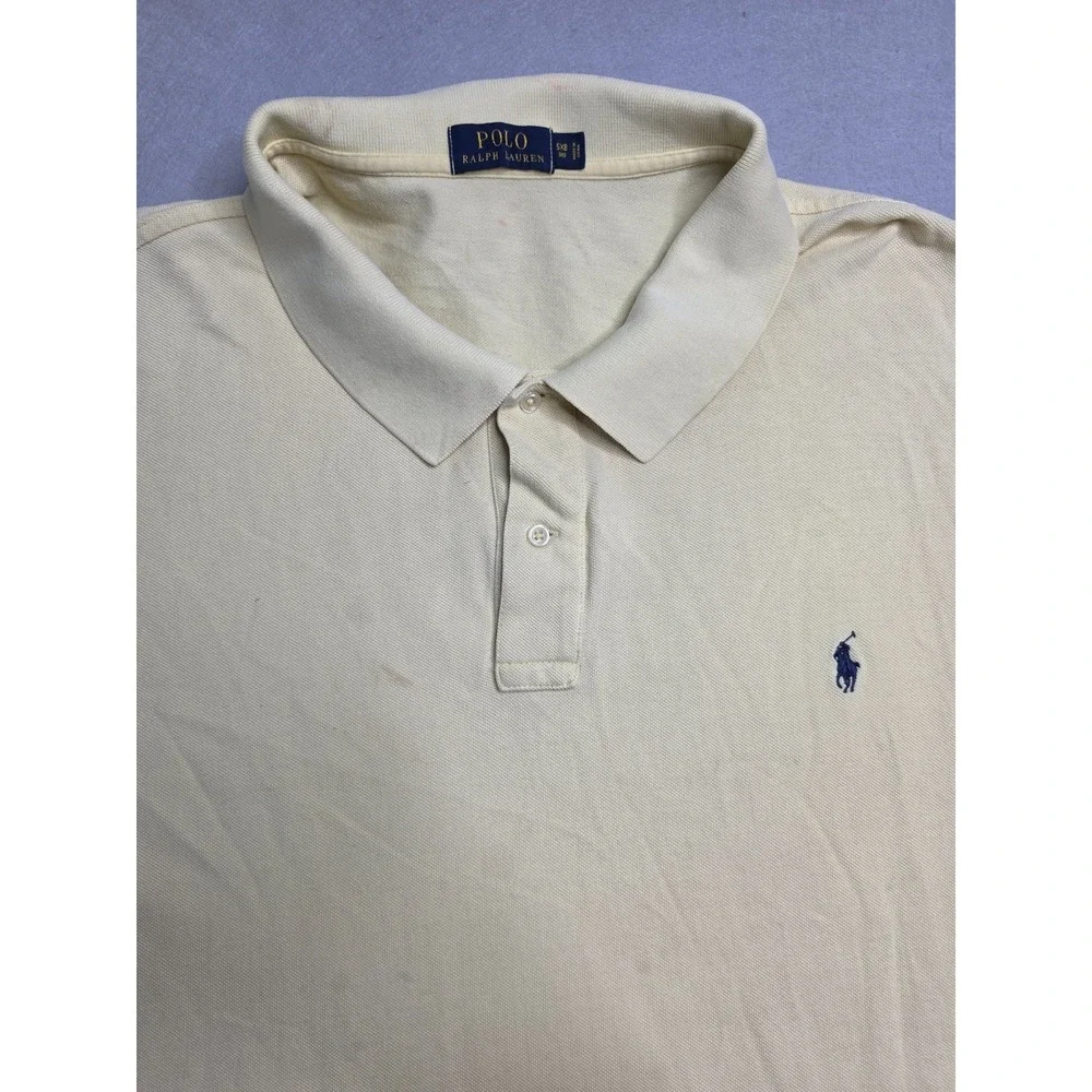 Polo Ralph Lauren Polo Shirt Men's 5XB Yellow Cotton High Low Hem Golf Tennis